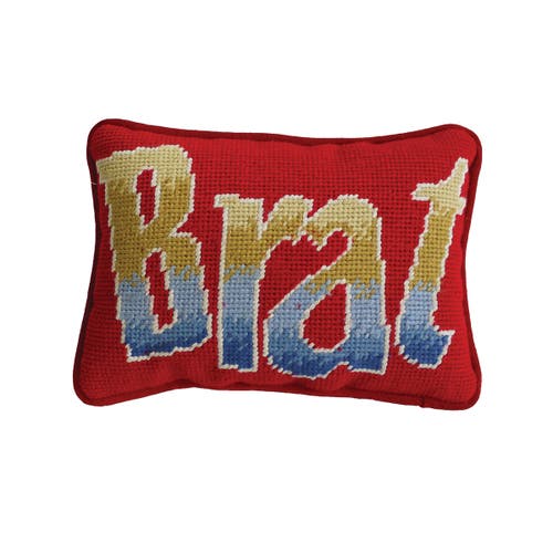 C & F Home C&f Home Ombre "brat" Needlepoint Mini Accent Pillow, 6.5" X 9" In Red