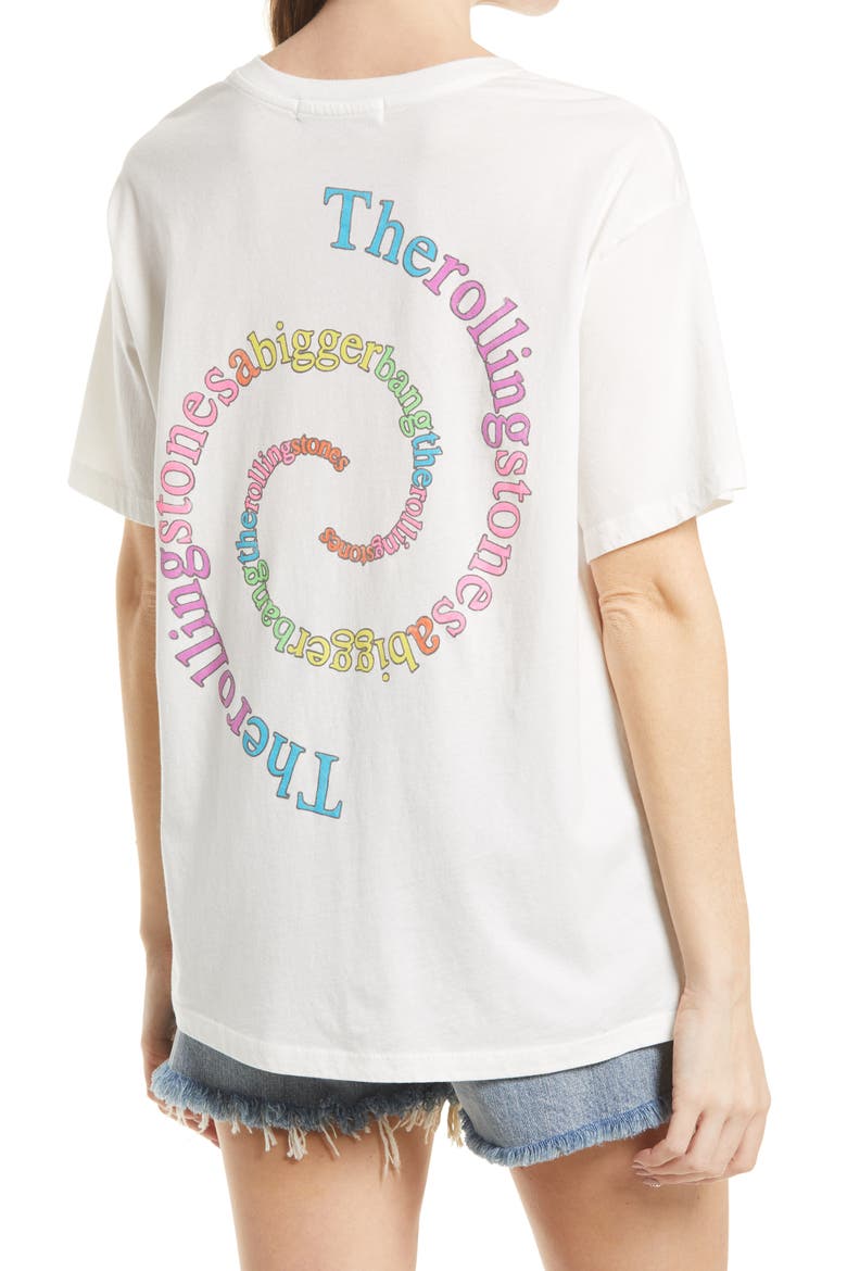 Rolling Stones Spiral Boyfriend Graphic Tee, Alternate, color, VINTAGE WHITE