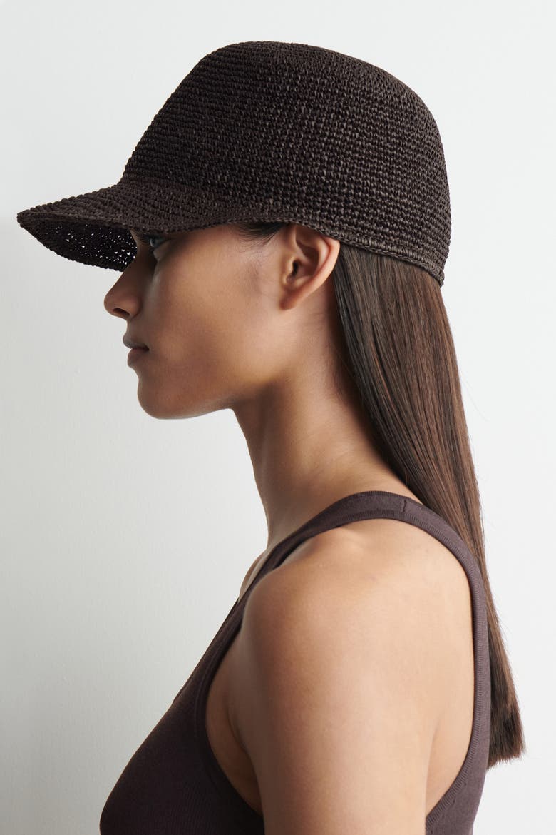 Woven Paper Cap, Alternate, color, BROWN