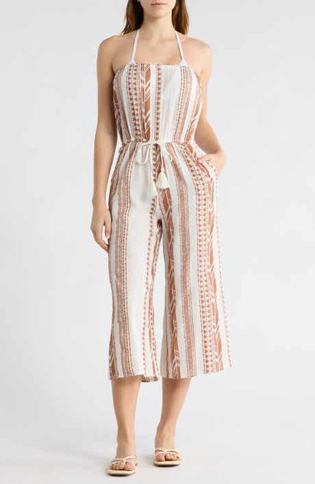 Elan Embroidered Strapless Cover-Up Jumpsuit