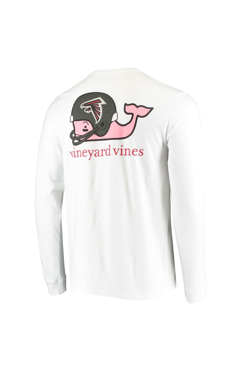 vineyard vines Men's Vineyard Vines White Atlanta Falcons Whale Helmet Long Sleeve T-Shirt, Alternate, color, White