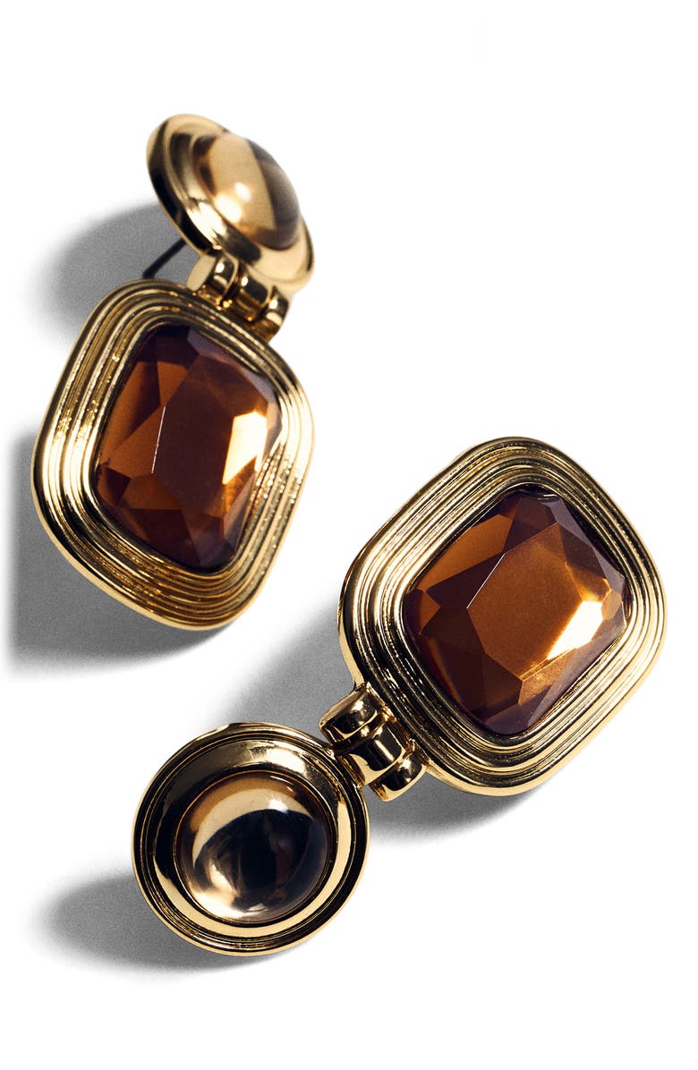 MANGO Mixed Resin Drop Earrings, Alternate, color, Gold