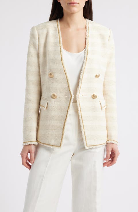 Hesper Metallic Trim Tweed Jacket