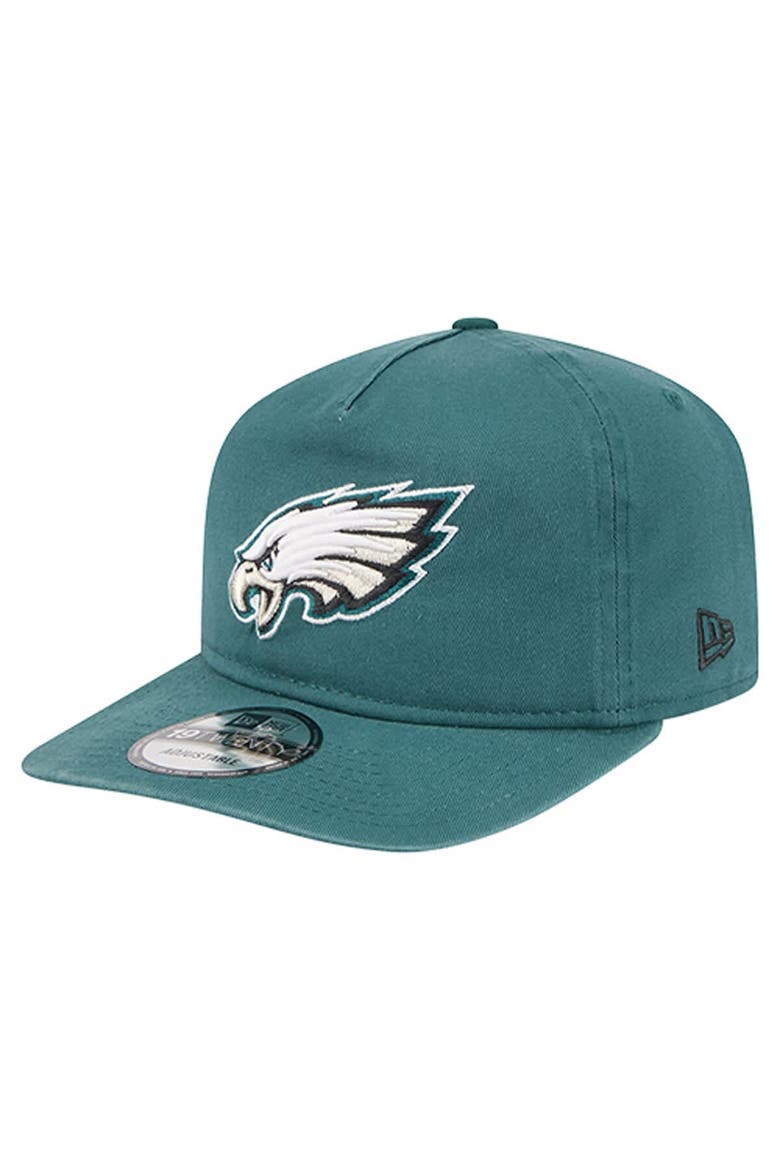 Men's New Era  Midnight Green Philadelphia Eagles Team 19TWENTY Adjustable Hat, Main, color, Green