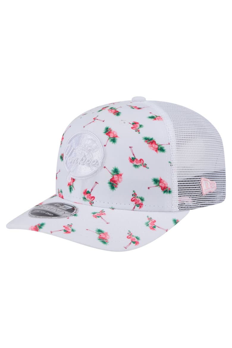 Men's New Era  White New York Yankees Flamingo Mesh Back 9SEVENTY Stretch-Snap Hat, Main, color, White