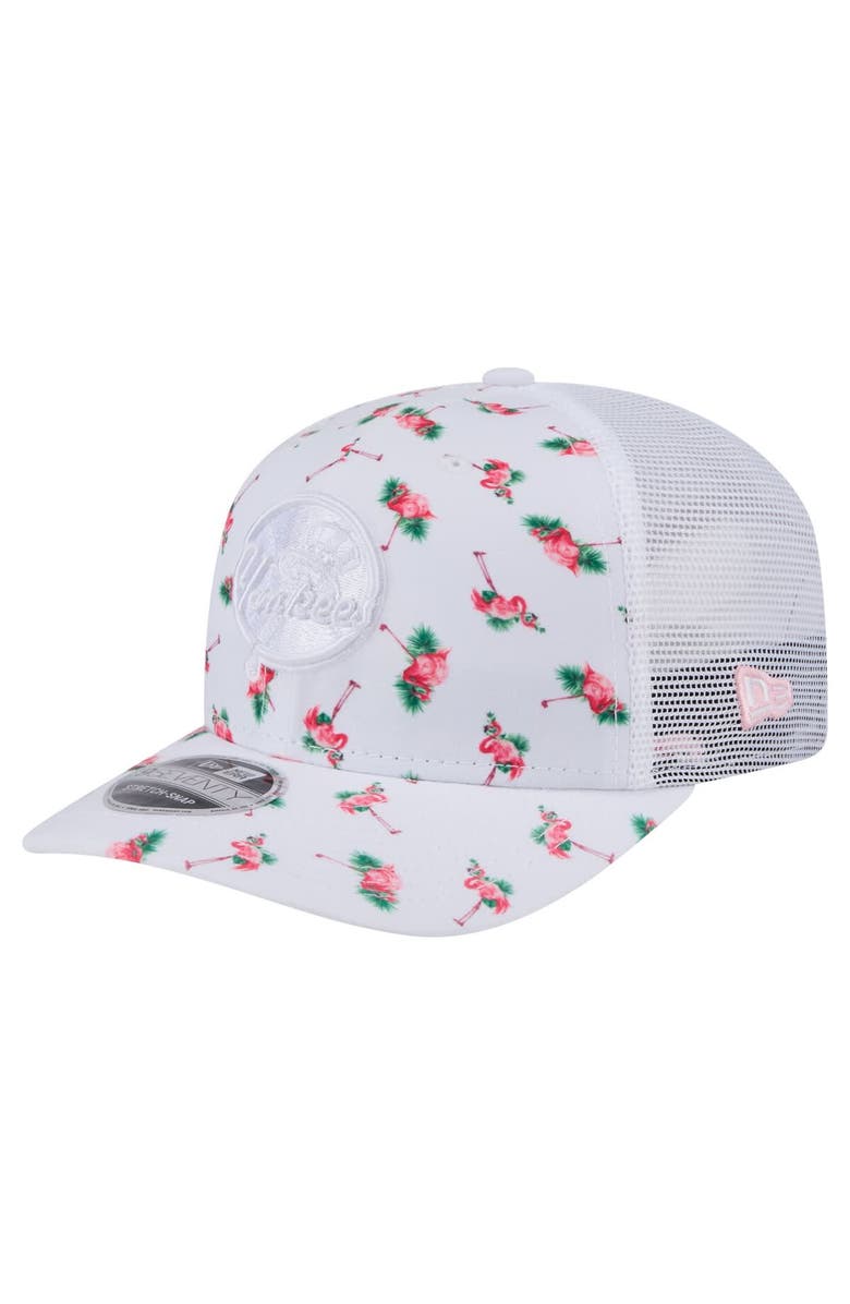 New Era Men's New Era White New York Yankees Flamingo Mesh Back 9SEVENTY Stretch-Snap Hat, Main, color, White