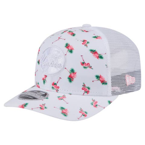 Men's New Era  White New York Yankees Flamingo Mesh Back 9SEVENTY Stretch-Snap Hat