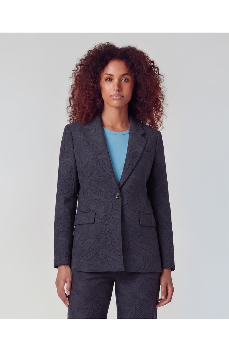 Lords of Harlech Crochet Paisley Womens Tailored Blazer, Main, color, Crochet Paisley Caviar