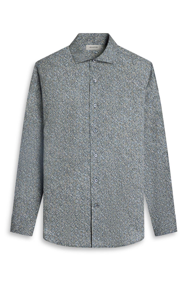 Alvin Shaped Fit Floral Cotton Shirt, Alternate, color, OLIVE
