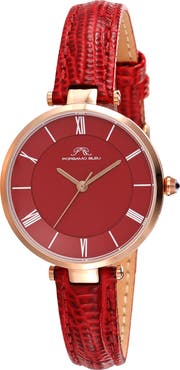 PORSAMO BLEU Bellevue Leather Strap Watch, 32mm