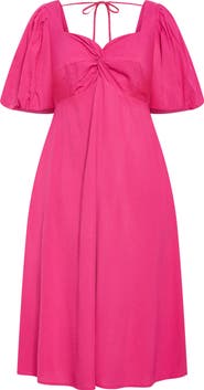 City Chic Hermione Puff Sleeve Empire Waist Maxi Dress