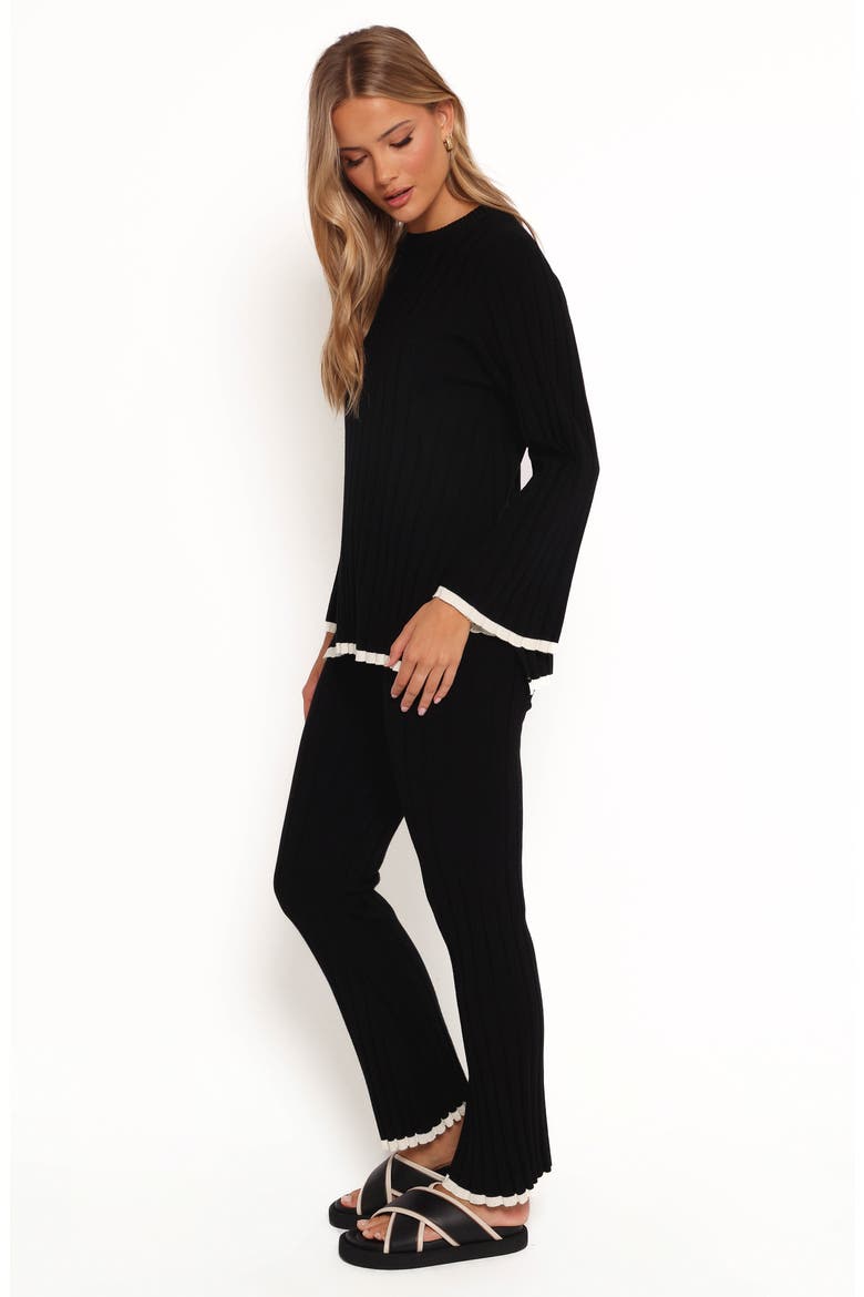 Dora Rib Knit Ankle Pants, Alternate, color, BLACK