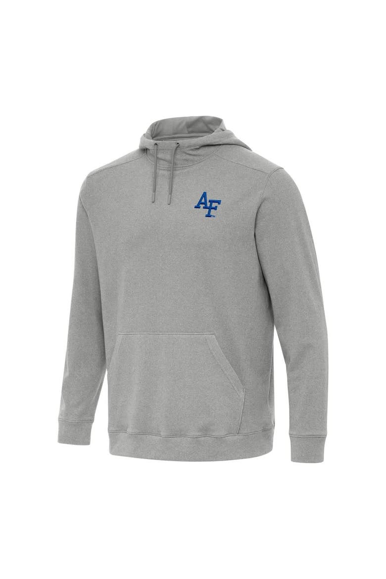 Men's Antigua Heather Gray Air Force Falcons Cloud Pullover Hoodie, Alternate, color, Heather Gray