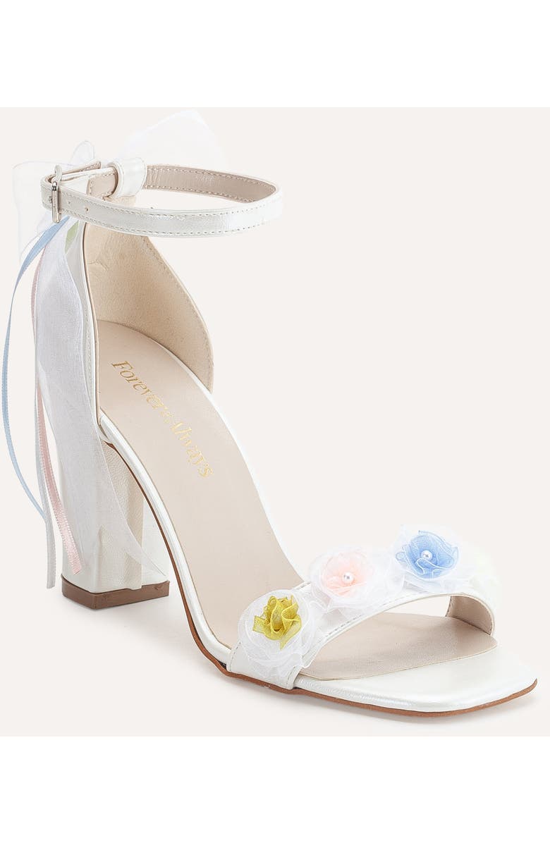 Forever & Always Shoes Nikki Lace Bridal Sandals, Main, color, Ivory Faux Leather