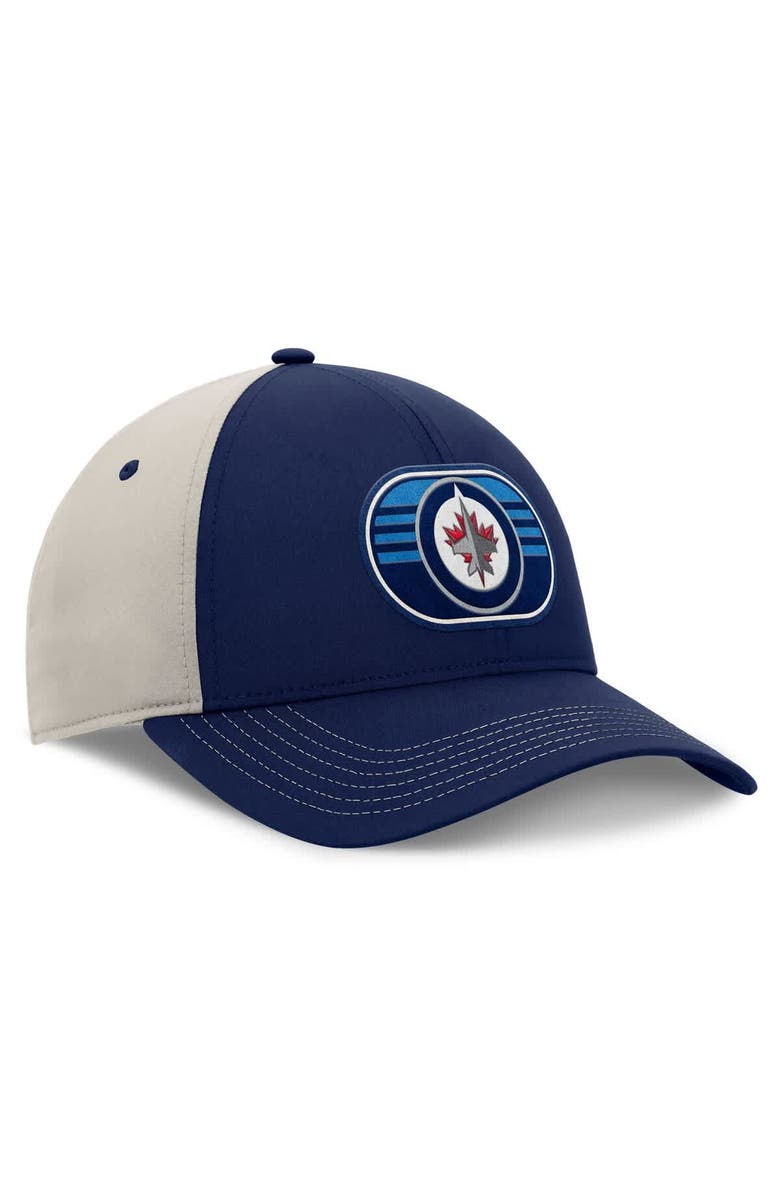 FANATICS Men's  Fanatics  Navy/Gray Winnipeg Jets 2025 Stanley Cup Playoffs Locker Room Trucker Adjustable Hat, Alternate, color, Navy