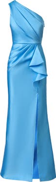 Adrianna Papell One-Shoulder Mikado Gown
