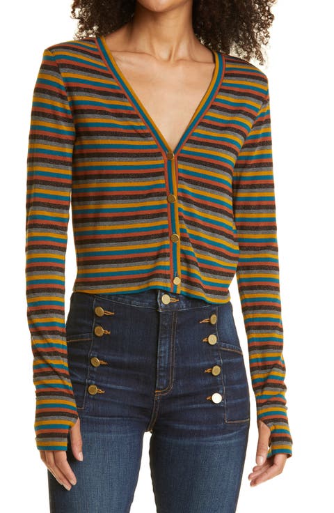 Jordan Stripe V-Neck Cardigan
