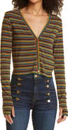 Ramy Brook Jordan Stripe V-Neck Cardigan