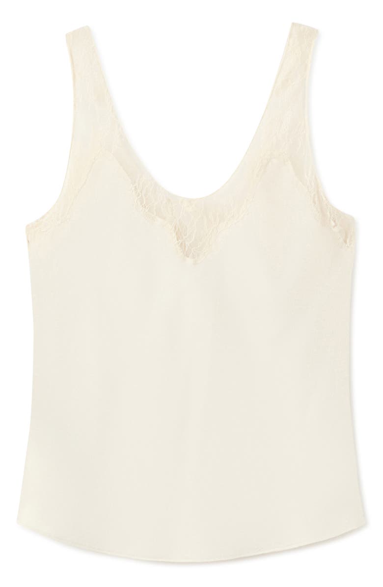MANGO Reia Sleeveless Satin Top, Main, color, Ecru