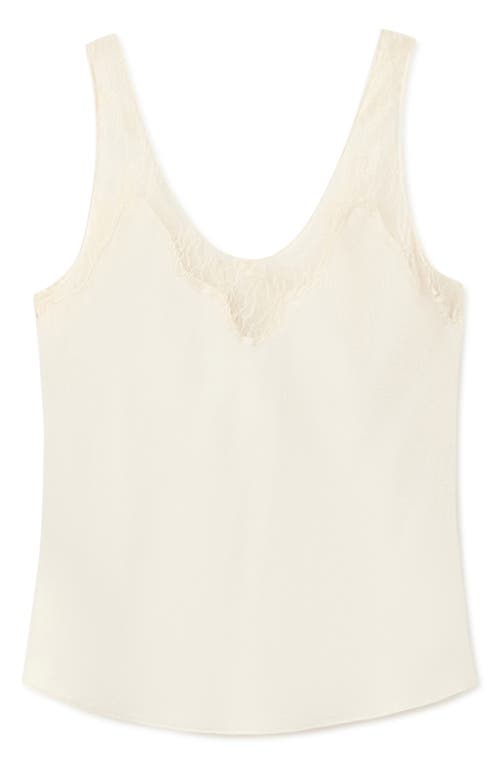 MANGO Reia Sleeveless Satin Top in Ecru at Nordstrom, Size Large