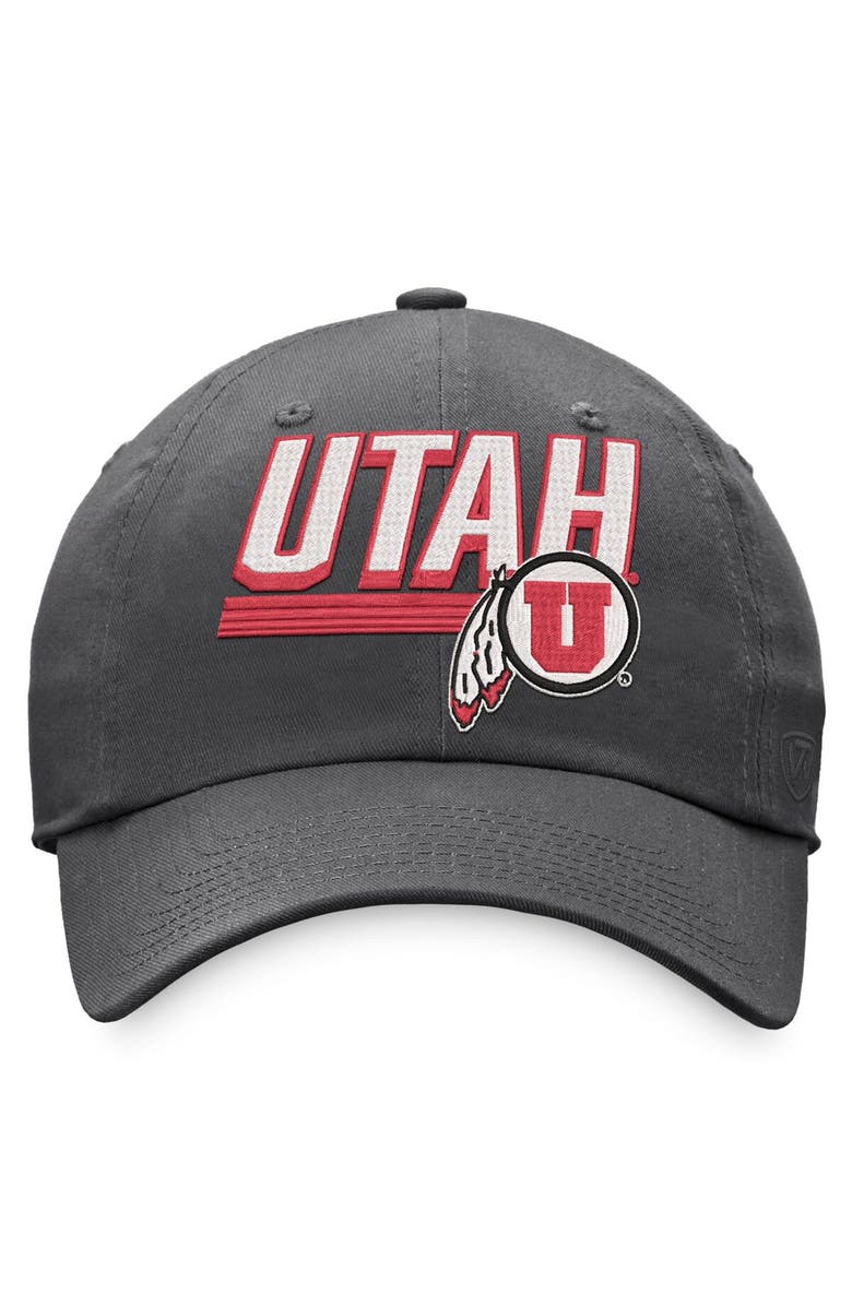 TOP OF THE WORLD Men's Top of the World Charcoal Utah Utes Slice Adjustable Hat, Alternate, color, 