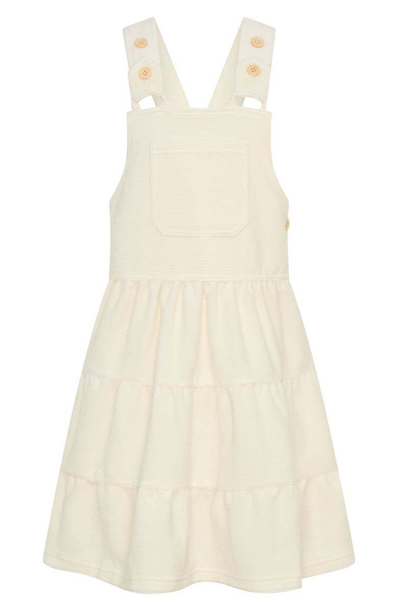TINY TRIBE Kids' Corduroy Overall Dress, Main, color, Cream