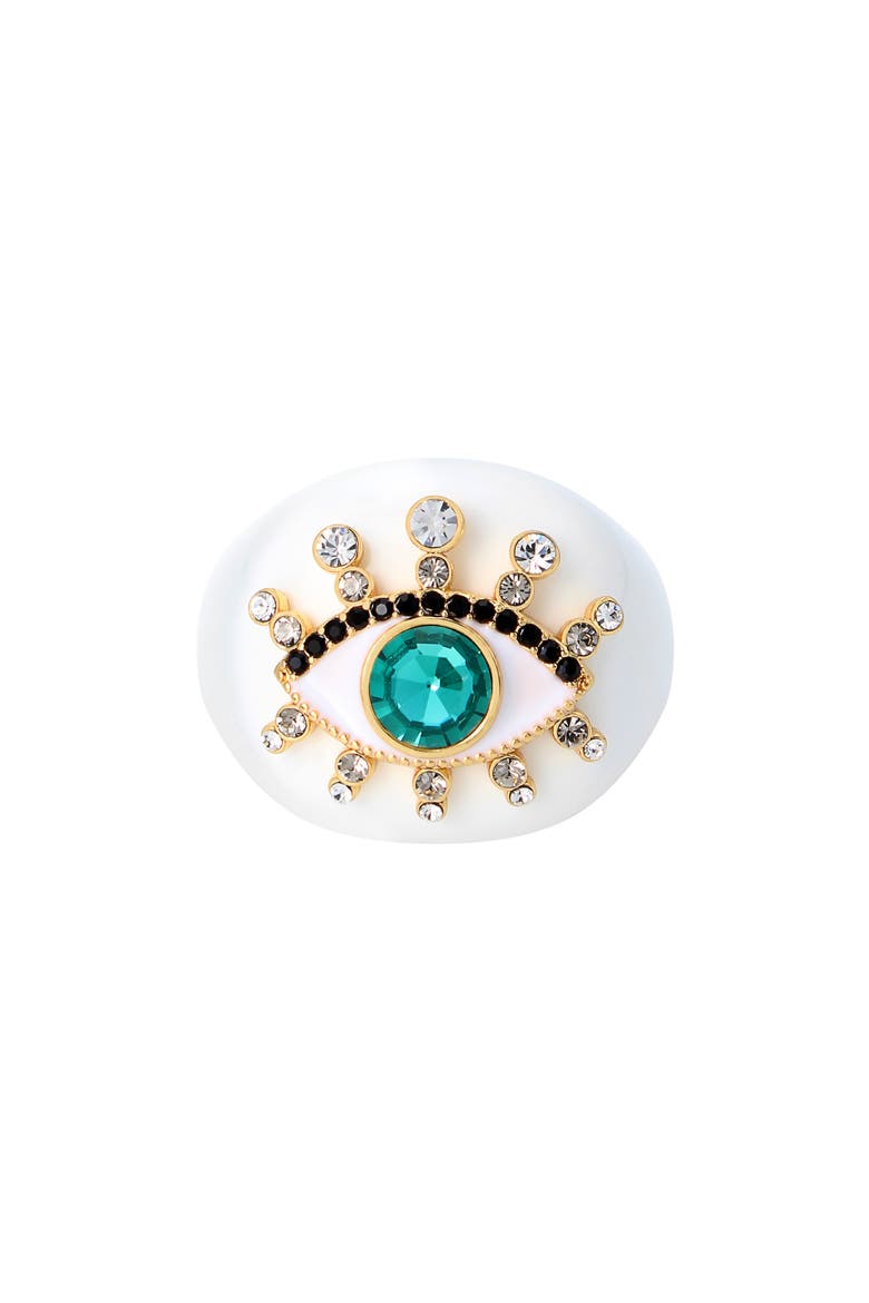 Resin Evil Eye Cocktail Ring, Main, color, IVORY