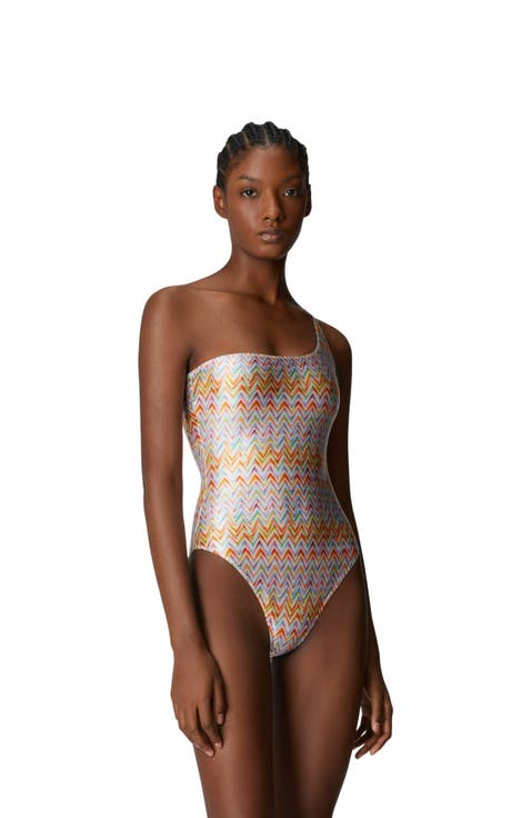 One-shoulder Swimsuit In Technical Fabric