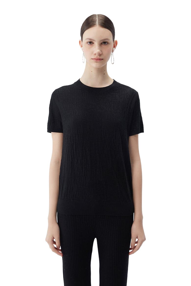 Silk Cashmere T-Shirt, Alternate, color, black