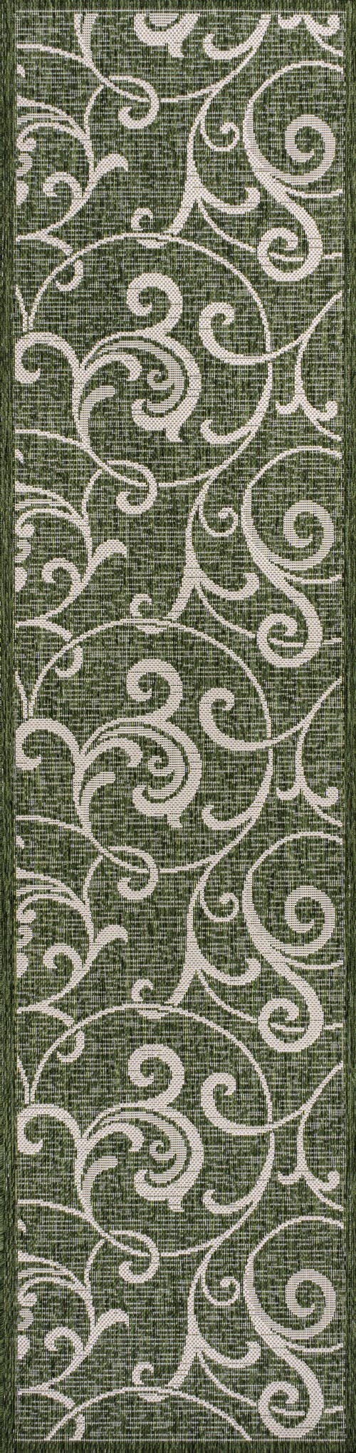 Jonathan Y Maribel Traditional Classic All-over Scroll Indoor/outdoor Area Rug In Green/cream