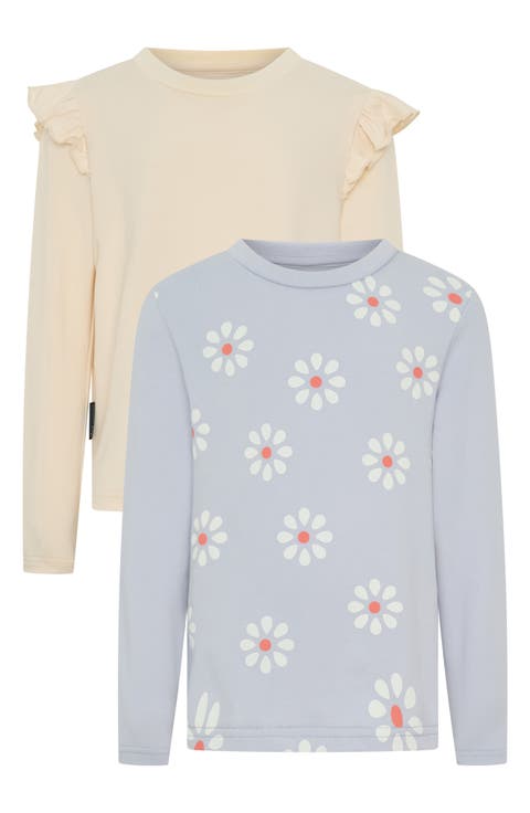 Kids' Flower & Core 2-Pack Assorted T-Shirts (Toddler, Little Kid & Big Kid)