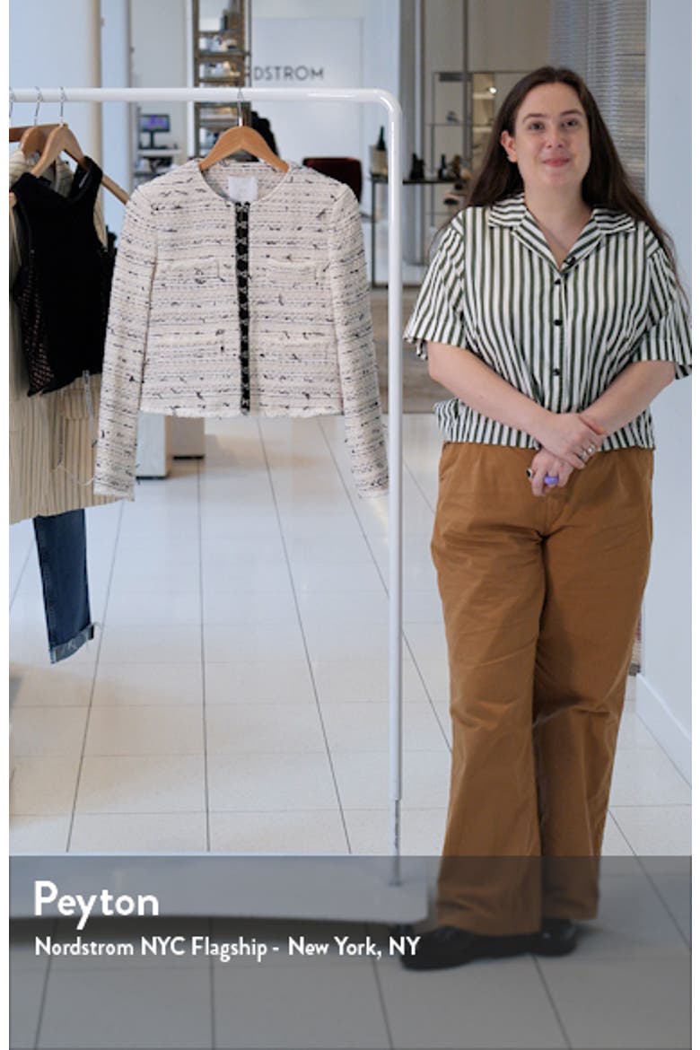 Modena Stripe Crop Tweed Jacket video