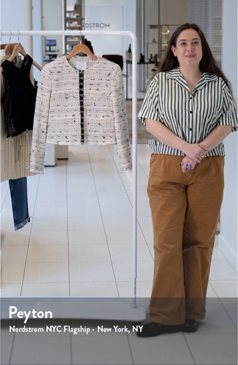 Modena Stripe Crop Tweed Jacket, sales video thumbnail