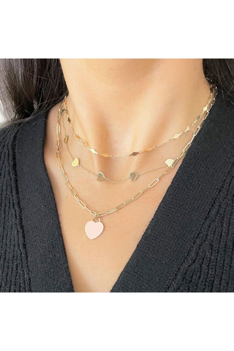 Pink Pearl Heart Padlock Charm, Alternate, color, Pink Pearl