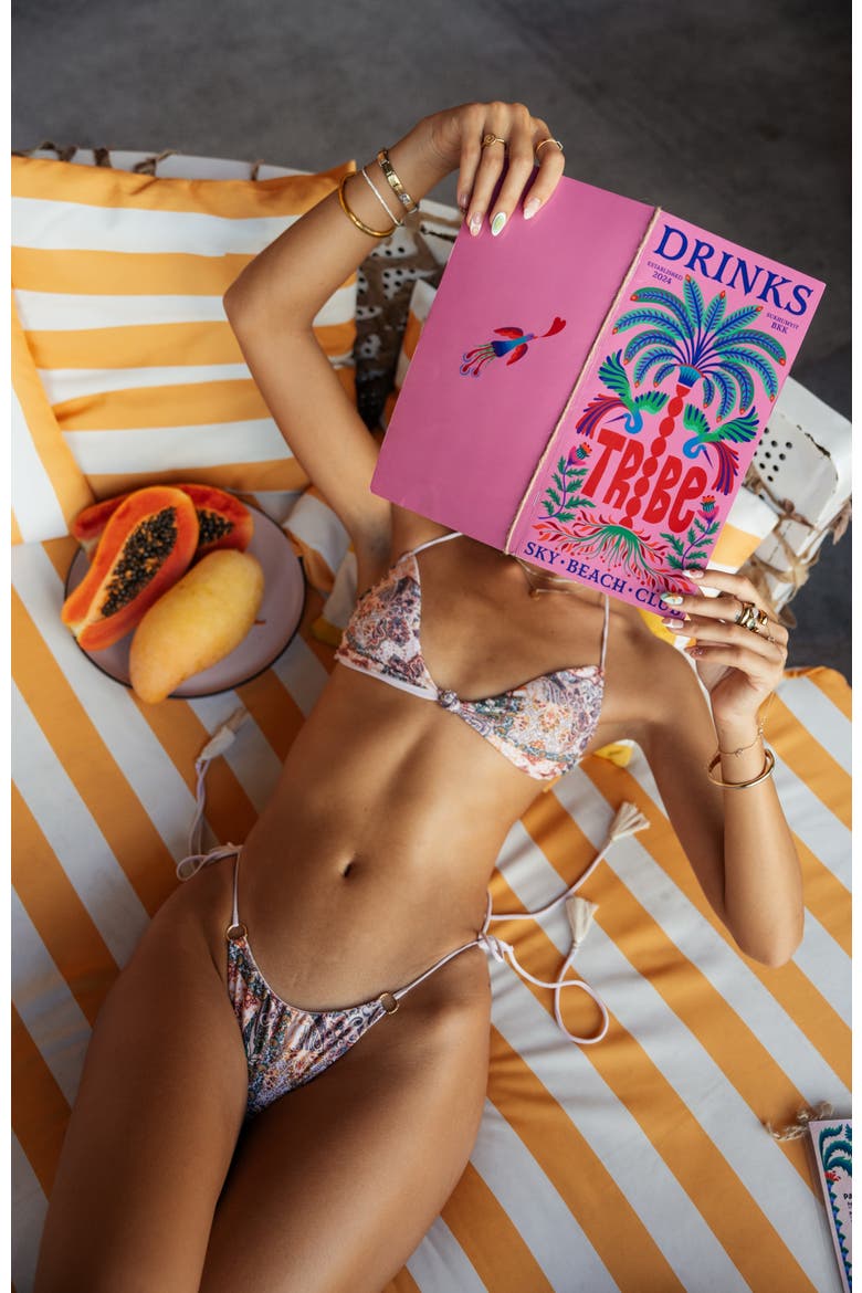 Nina Bikini Bottom, Alternate, color, Cream Mosaic