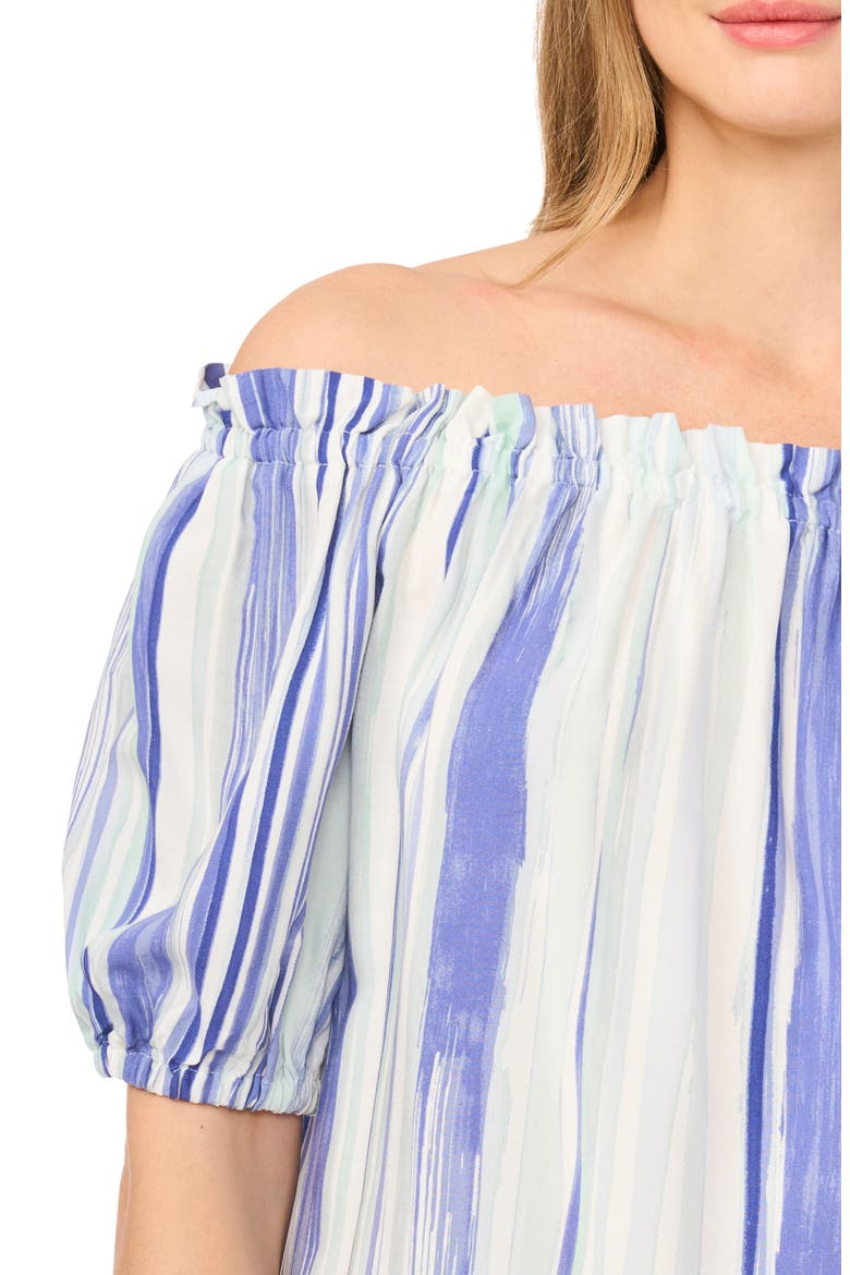 Off the Shoulder Balloon Sleeve Top, Alternate, color, ICE LAGOON