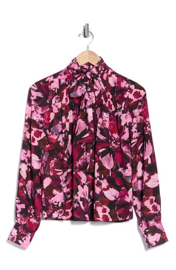 Derek Lam 10 Crosby Valentine Pussybow Top In Multi
