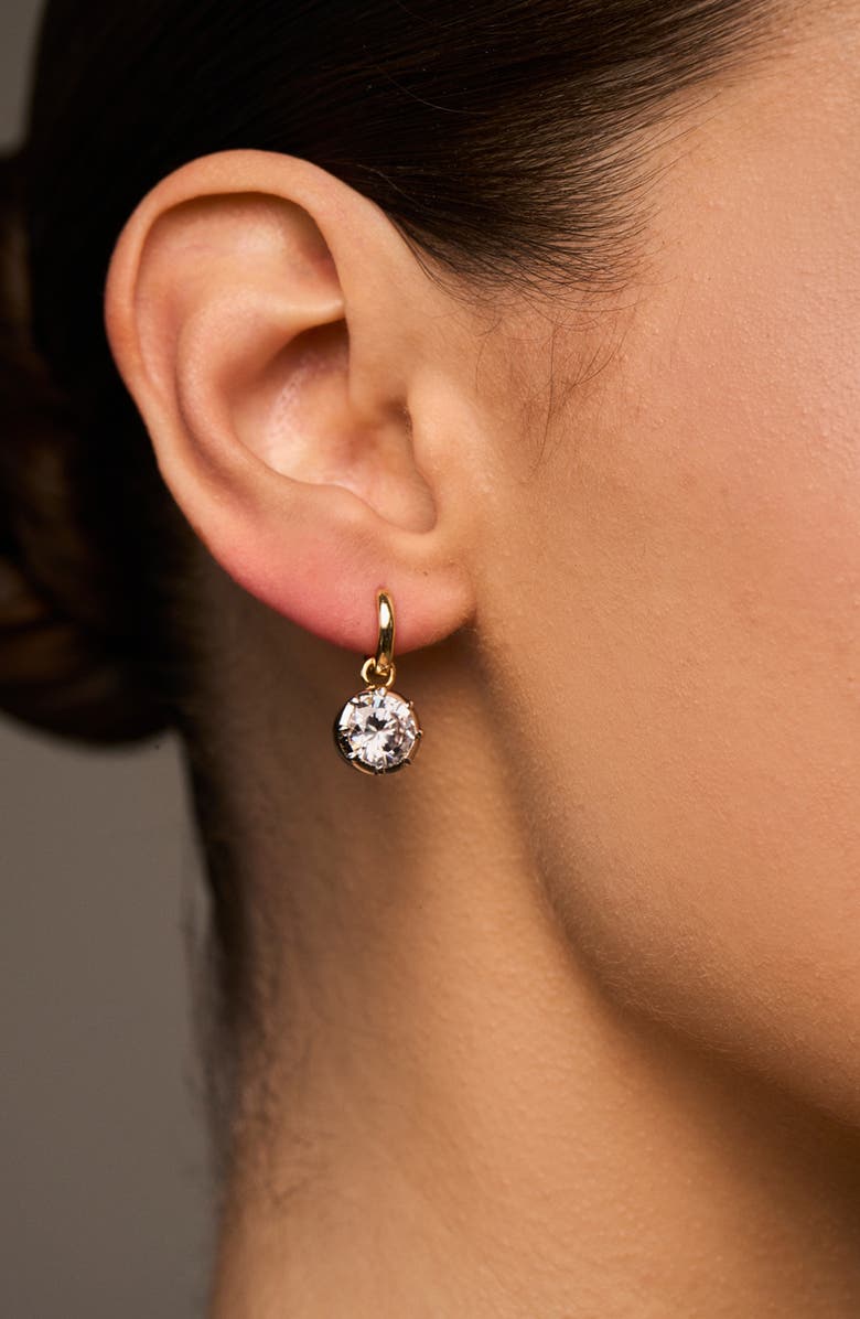 LILI CLASPE Grande Celeste Charm Huggie Hoop Earrings, Alternate, color, Two Tone