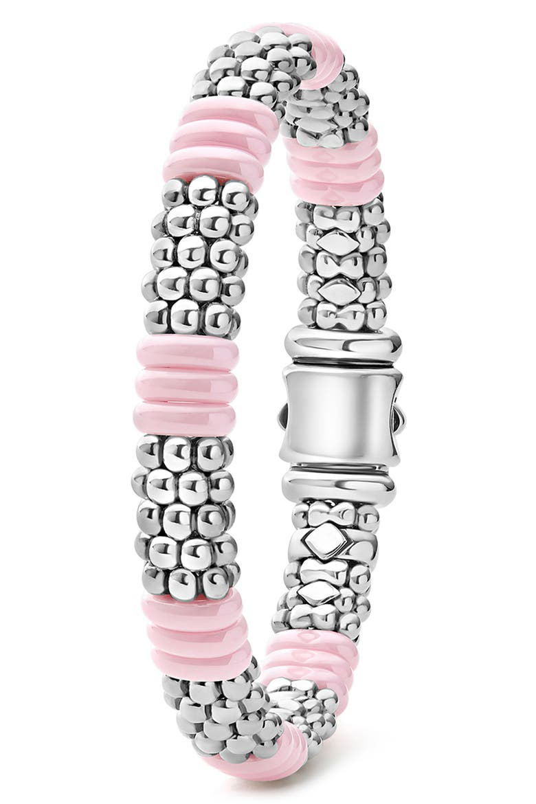 Pink Caviar Ceramic Station Bracelet, Alternate, color, PINK