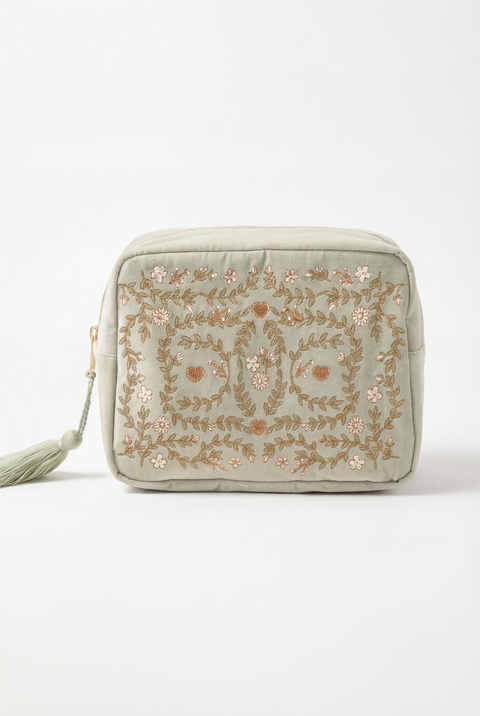 Mediterranean Garden Velvet Wash Bag