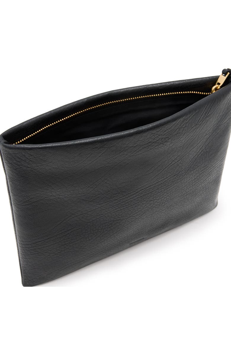 AllSaints Bettina Leather Clutch, Alternate, color,