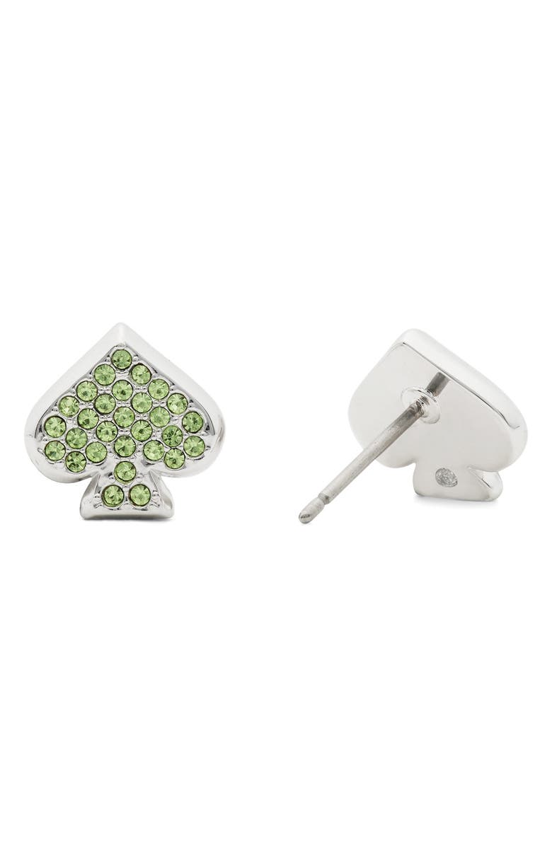 Kate Spade New York pavé stud earrings, Alternate, color, Green/ Silver