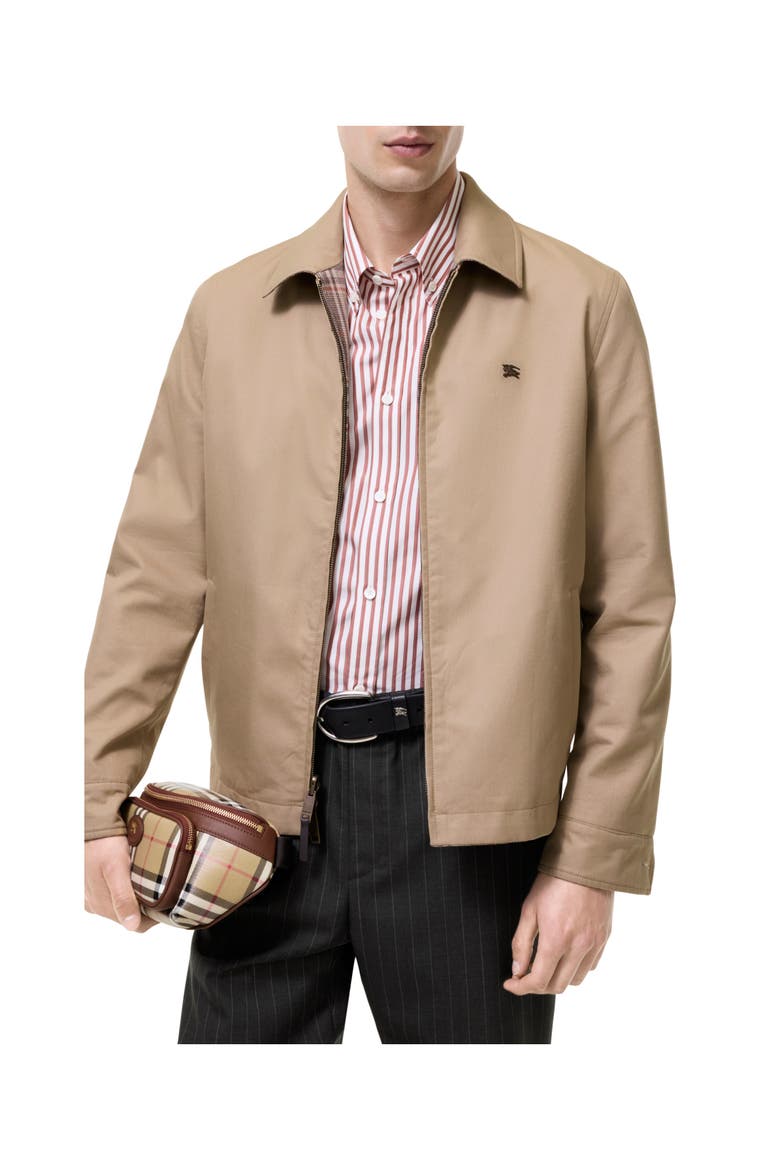 Reversible Tropical Gabardine Bloomsbury Harrington Jacket, Main, color, Honey beige