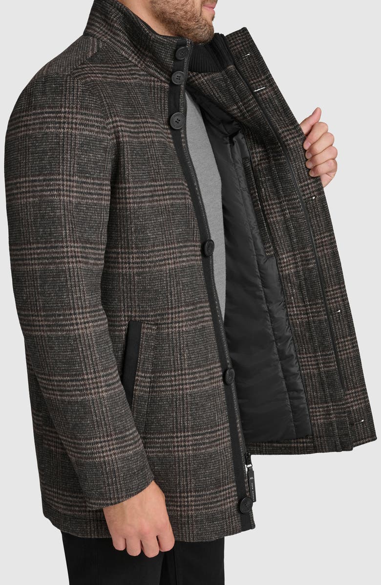 Andrew Marc Dorsey Plaid Wool Blend Car Coat, Alternate, color, Plaid Mult