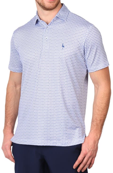 Abstract Geo Print Performance Polo