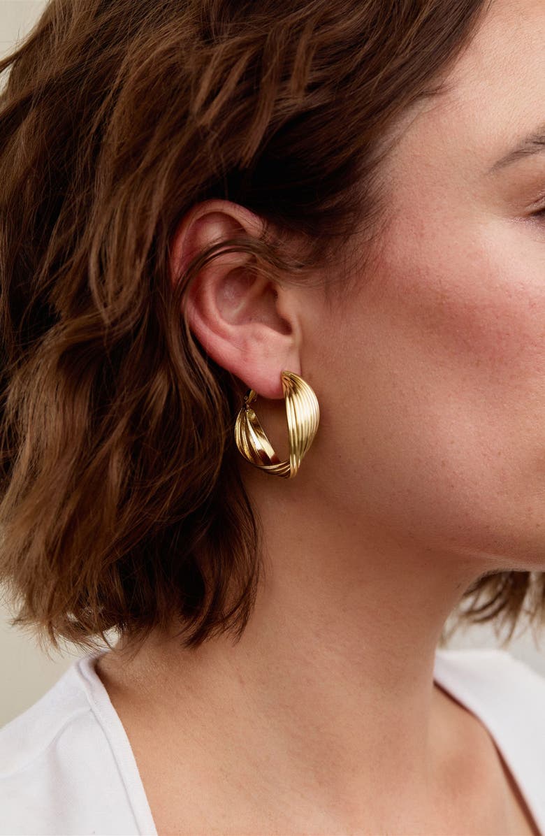 Set & Stones Lana Hoop Earrings, Alternate, color, Gold