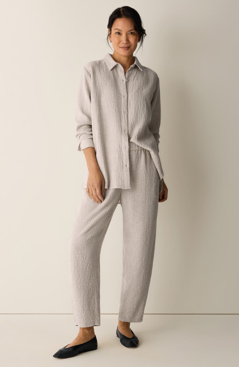 Eileen Fisher Stretch Organic Cotton Ankle Lantern Pants, Alternate, color, Dove