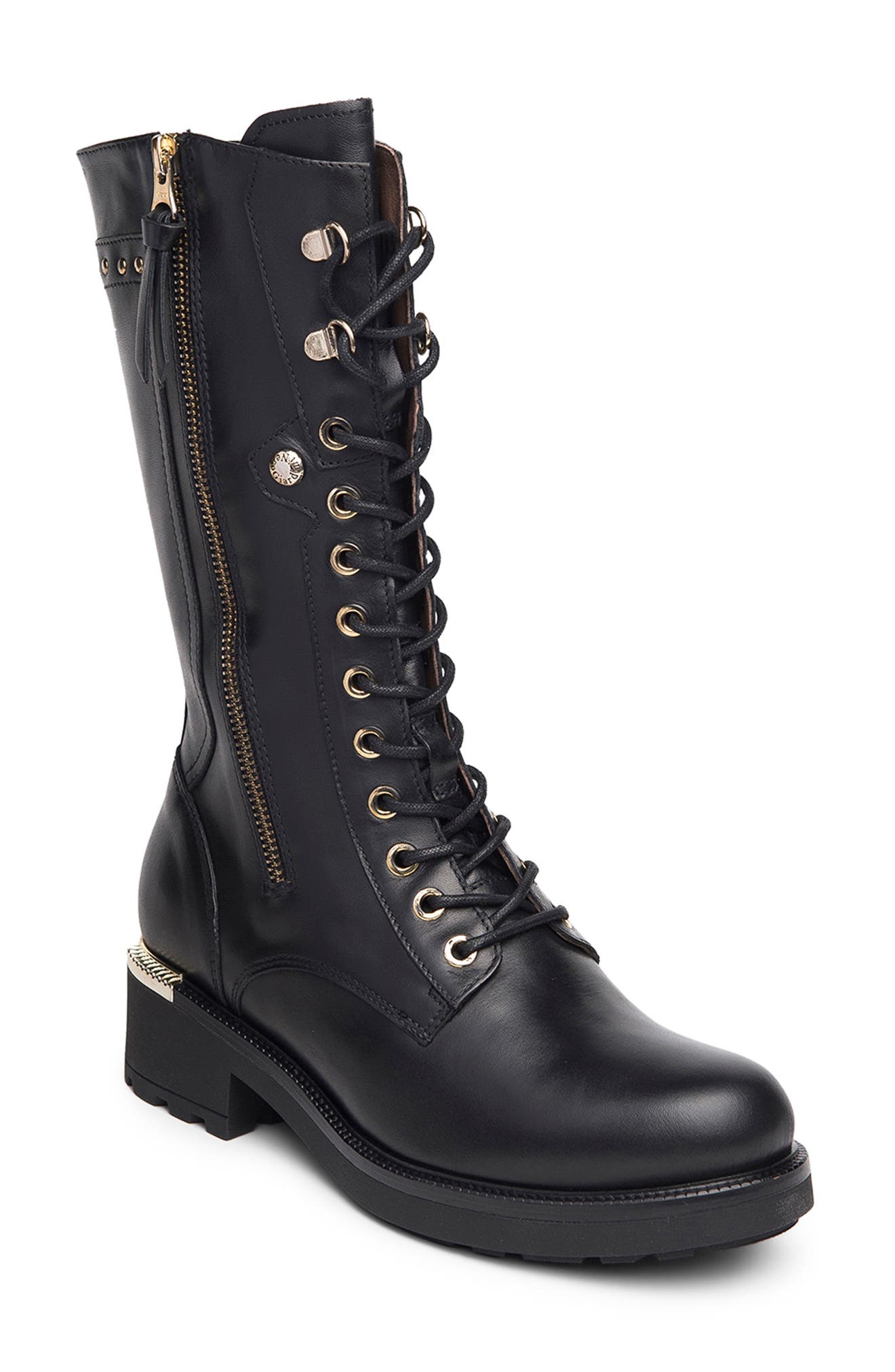 NeroGiardini Lace-Up Combat Boot, Main, color, 