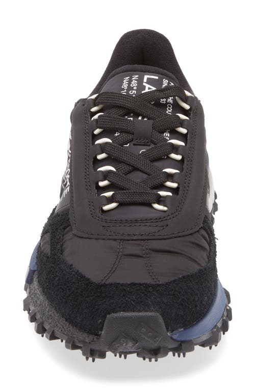 Lacoste Black Fabric And Suede Elite Active Sneakers In Black