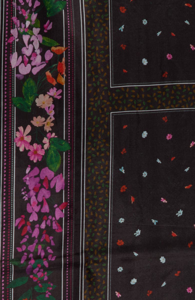 Ted Baker London Print Silk Scarf, Alternate, color, Black